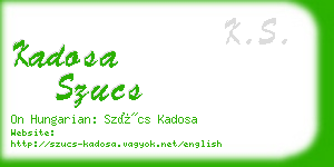 kadosa szucs business card